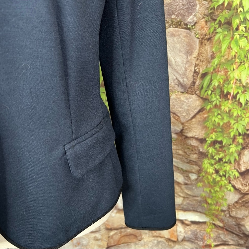 GAP The Academy Dark Academia Navy Blue/Black Trimmed Fitted Preppy Blazer, 8 - Picture 5 of 13